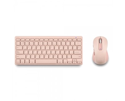 NGS Fantasy Pack Teclado Compacto Silencioso + Raton Silencioso 1600dpi 5 Botones - Conexion 2,4GHz, BT1 y BT2 - Color Rosa