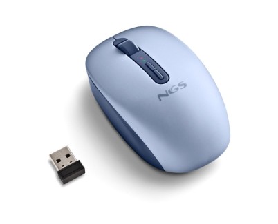 NGS Fog Dual Raton Inalambrico 1600 dpi - Bluetooth 5.2 y 2.4 GHz - 3 Botones - Silencioso - Color Azul