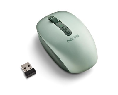 NGS Fog Dual Raton Inalambrico 1600 dpi - Bluetooth 5.2 y 2.4 GHz - 3 Botones - Silencioso - Color Verde