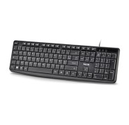 NGS Funky V4 Teclado USB - AZERTY FR - 12 Teclas Multimedia - Teclas de Membrana Silenciosas - Inclinacion Ajustable - Cable 1.5m - Color Negro