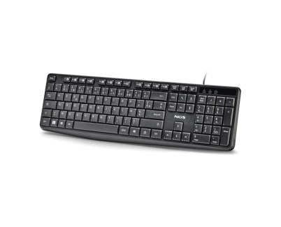 NGS Funky V4 Teclado USB - AZERTY FR - 12 Teclas Multimedia - Teclas de Membrana Silenciosas - Inclinacion Ajustable - Cable 1.5m - Color Negro