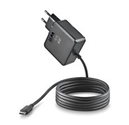 NGS GAN 65W?C Cargador de Pared GaN 65W - USB?C - PD3.0 PPS - Carga Inteligente para Portatil/Tablet/Smartphone - Proteccion contra Sobrecarga y Cortocircuitos - Cable 1.5m - Color Negro