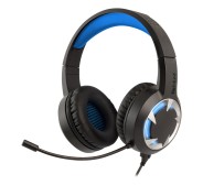 NGS GHX-510 Auriculares Gaming con Microfono USB 2.0 - Microfono Flexible - Iluminacion LED Azul - Altavoces de 40 mm - Diadema Ajustable - Compatible con PC, PS4 y Xbox One - Color Negro