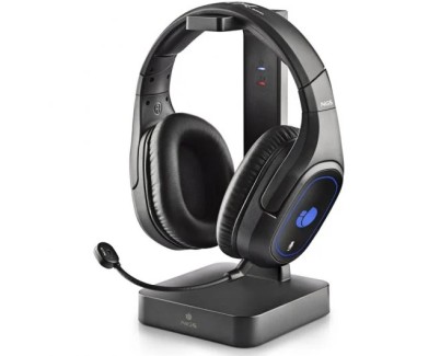 NGS GHX-600 Auriculares Gaming Inalambricos 7.1 - Microfono Extraible - Iluminacion LED - Orejeras Giratorias 90º - Autonomia hasta 21h - Base de Carga Incluida - Diadema Ajustable - Controles en Auricular