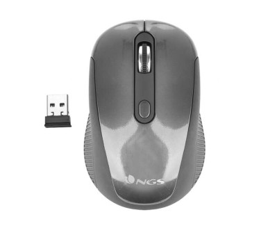 NGS Haze Raton Inalambrico USB 1600dpi - 3 Botones - Uso Ambidiestro - Color Gris/Negro