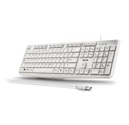 NGS Heritage Teclado USB - 12 Teclas Multimedia - Conexion USB-A - Ajuste de Inclinacion - Color Blanco