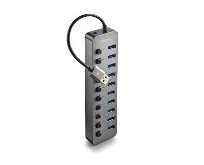 NGS IHUB10  Hub USB 3.0 - 10 Puertos USB 3.0 con Interruptores - Hasta 5Gbps