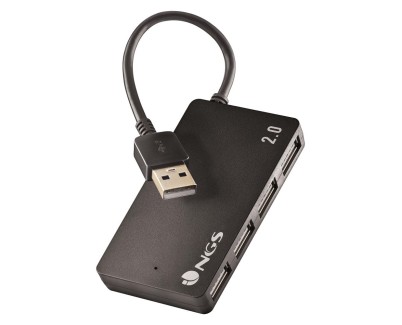 NGS Ihub4 Tiny Hub USB 2.0 - 4 Puertos USB 2.0 - Velocidad hasta 480Mbps