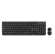 NGS Kit Teclado Multimedia y Raton con Cable - QWERTY Italiano - 12 Teclas Multimedia - Color Negro