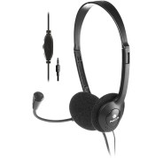 NGS MS103 Pro Auriculares con Microfono - Microfono Flexible - Diadema Ajustable - Control en Cable - Cable de 1.80m - Color Negro