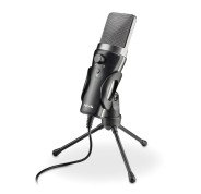 NGS MS120USB Microfono USB para Streaming - Configuracion Ajustable - Grabacion Cardioide - Puerto de Monitorizacion de Auriculares - Compatible con PS4, PS5 y PC - Color Negro