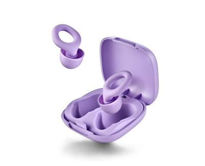 NGS Noon Tapones para Oidos con Reduccion de Ruido - Silicona - Funda y 4 Almohadillas - Color Morado