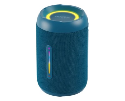 NGS Roller Furia 2 Tiny Altavoz Bluetooth 20W TWS - Iluminacion LED - Autonomia hasta 7h - Resistencia al Agua IPX7 - Color Azul