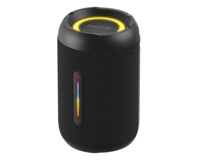 NGS Roller Furia 2 Tiny Altavoz Bluetooth 20W TWS - Iluminacion LED - Autonomia hasta 7h - Resistencia al Agua IPX7 - Color Negro