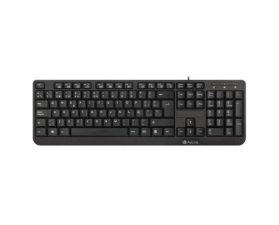 NGS Teclado con 12 Teclas Multimedia - Cable de 1.4m - QWERTY Portugues - Color Negro