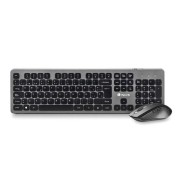 NGS Teclado y Raton Inalambricos de 2.4ghz - 12 Teclas Multimedia - Perfil Bajo - Color Gris/Negro