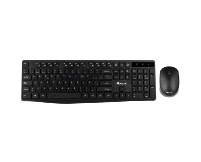 NGS Teclado y Raton Inalambricos de 2.4ghz - QWERTY Italiano - 12 Teclas Multimedia - 1200 dpi - Color Negro
