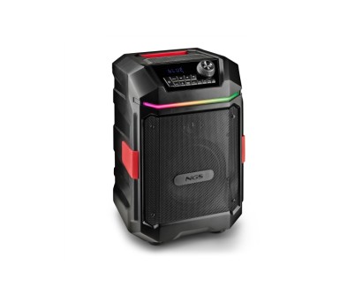 NGS Wild Bash Compact Altavoz Premium 200W - Bluetooth 5.4 - USB y AUX - Iluminacion LED - IPX6 - Color Negro
