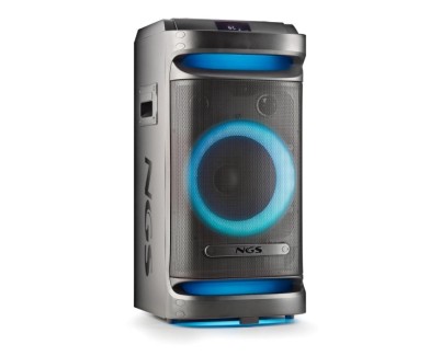 NGS Wild Space 1 Altavoz Portatil 900W Bluetooth 5.3 con Woofer 10\" - USB y AUX - Iluminacion LED - Autonomia hasta 6h - Incluye Ruedas y Troley - Color Negro