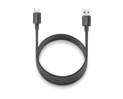 NGS ZYRO-AC Cable USB-C a USB-A - Cargar Rapida - 480 Mbps - 15W - 1 Metro - Color Negro