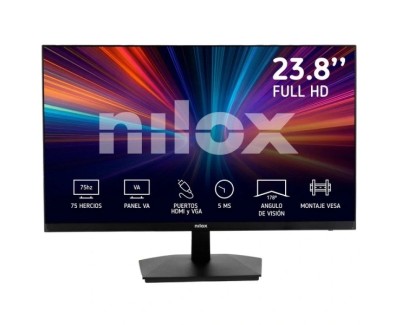 Nilox Monitor 24" NXM24FHD11 LED IPS FullHD - 16:9 - VGA, HDMI - 5ms -  Color Negro