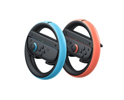 Nintendo Pack de 2 Volantes para Joy-Con 2 - Conexion Magnetica Segura - Mejor Agarre - Inmersion en Juegos de Carreras - No Incluye Mandos - Color Negro con Rojo y Azul