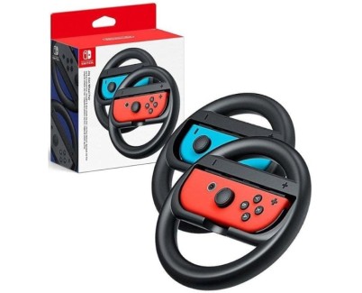 Nintendo Pack de 2 Volantes para Joy-Con - Mejor Agarre - Inmersion en Juegos de Carreras - No Incluye Mandos - Color Rojo y Azul