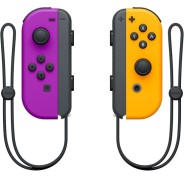 Nintendo Set de 2 Mandos Joy-Con Izquierdo/Derecho para Nintendo Switch - Autonomia hasta 20h - Vibracion HD - Sensor de Movimiento y Acelerometro - Boton de Captura - Sensor NFC para Amiibo - Camara Infrarroja - Color Morado y Naranja Neon