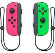 Nintendo Set de 2 Mandos Joy-Con Izquierdo/Derecho para Nintendo Switch - Autonomia hasta 20h - Vibracion HD - Sensor de Movimiento y Acelerometro - Boton de Captura - Sensor NFC para Amiibo - Camara Infrarroja - Color Rosa y Verde Neon