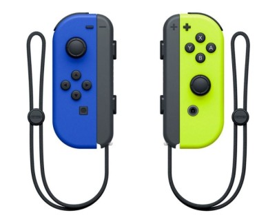 Nintendo Set de 2 Mandos Joy-Con Izquierdo/Derecho para Nintendo Switch - Bluetooth 3.0+HS - Autonomia hasta 20h - Vibracion HD - NFC para Amiibo - Camara Infrarroja - Color Azul y Amarillo Neon