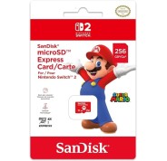 Nintendo Tarjeta Micro SD Sandisk para Consola Nintendo Switch 2 - Capacidad 256Gb - Logotipo de Mario Bros - Velocidades Rapidas y Estables - Rendimiento Optimizado - Color Rojo