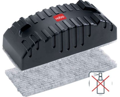 Nobo Borrador Magnetico para Pizarra Blanca - Borra en Seco - Elimina Residuos de Tinta y Suciedad - Color Negro