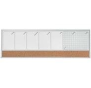 Nobo Planificador Semanal de Pizarra Magnetica Pequeña 585x190mm - Tira de Corcho - Almohadillas Adhesivas e Imanes para Montaje - Incluye Rotulador