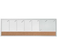 Nobo Planificador Semanal de Pizarra Magnetica Pequeña 585x190mm - Tira de Corcho - Almohadillas Adhesivas e Imanes para Montaje - Incluye Rotulador