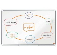 Nobo Premium Plus Pizarra Magnetica de Acero Lacado 900x600mm - Montaje en Esquinas - Superficie de Borrado Facil - Color Blanco