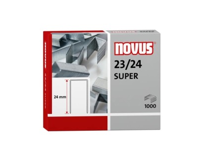 Novus 23/24 Super Caja de 1000 Grapas 23/24 Galvanizadas para Grapadoras de Gruesos