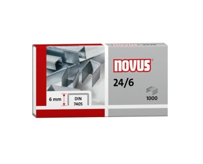 Novus 24/6 Din Caja de 1000 Grapas 24/6 Galvanizadas