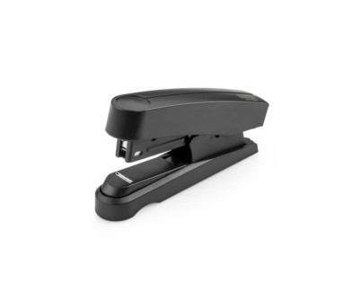 Novus B10FC re+new Grapadora de Sobremesa - Fabricada con 95% de Plastico Reciclado - Hasta 20 Hojas - Grapado Plano y Clavado - Incluye 200 Grapas - Color Negro