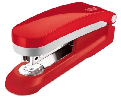 Novus Evolution E 25 Grapadora + Caja de 200 Grapas 24/6 - Hasta 25 Hojas - Grapado Cerrado, Abierto y Clavado - Color Rojo