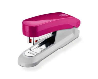 Novus Evolution E15 Fresh Grapadora de Sobremesa - Hasta 15 Hojas - Grapado Cerrado y Clavado - Incluye 200 Grapas N&ordm;10 - Color Rosa/Gris