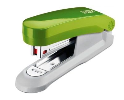 Novus Evolution E15 Fresh Grapadora de Sobremesa - Hasta 15 Hojas - Grapado Cerrado y Clavado - Incluye 200 Grapas N&ordm;10 - Color Verde/Gris