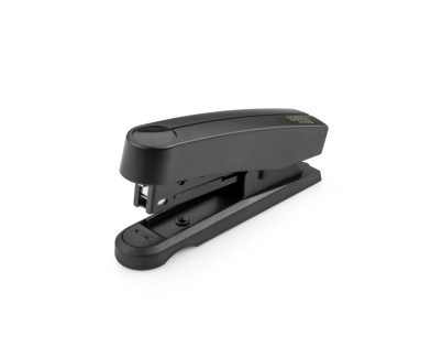 Novus Harmony B10 re+new Grapadora de Sobremesa - Fabricada con 95% de Plastico Reciclado - Hasta 15 Hojas - Grapado Cerrado y Clavado - Incluye 200 Grapas - Color Negro