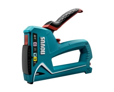 Novus J17 Clavadora/Grapadora - Para Grapas de 6 a 14mm y Clavos de hasta 16mm - Cambio de Grapa Mediante Mecanismo de Desplazamiento - Bloqueo del Mango - Indicador de Cantidad de Grapas Restante