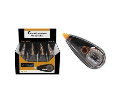 Office Club Cinta Correctora 5mm x 8m - Cuerpo Transparente - Forma Ergonomica