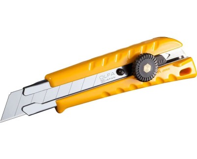 Olfa L-1 Cutter con Bloqueo de Trinquete - Empu&ntilde;adura de Plastico - Canal de Acero Inoxidable