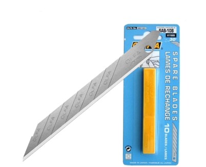 Olfa Pack de 10 Cuchillas para Cuters - Ancho 9mm, Largo 74mm - 8 Segmentos