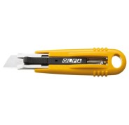 Olfa SK-4 Cuchilla de Seguridad Autoretractil Semiautomatica - Canal de Acero Inoxidable - Maxima Seguridad - Uso Ambidiestro