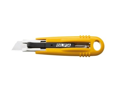 Olfa SK-4 Cuchilla de Seguridad Autoretractil Semiautomatica - Canal de Acero Inoxidable - Maxima Seguridad - Uso Ambidiestro