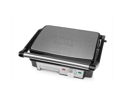 Orbegozo 4570 Grill Multifuncional - Cocina sin Aceite con Potencia de 2200W - Superficie Antiadherente y Placas Abatibles 180º - Termostato Regulable y Bandeja Recoge Salsas