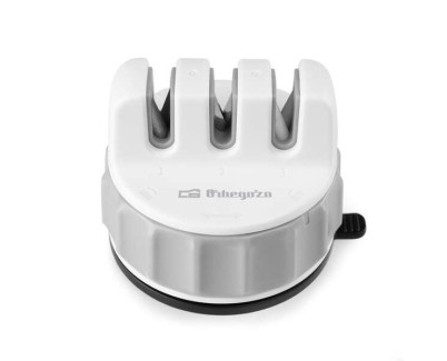 Orbegozo Afilador de Cuchillos CU 2500 Orbegozo - Practico y Eficiente - 3 Etapas de Afilado - Diamante - Carburo de Tungsteno y Ceramica - Facil de Usar - Base con Ventosa - Compacto y Seguro